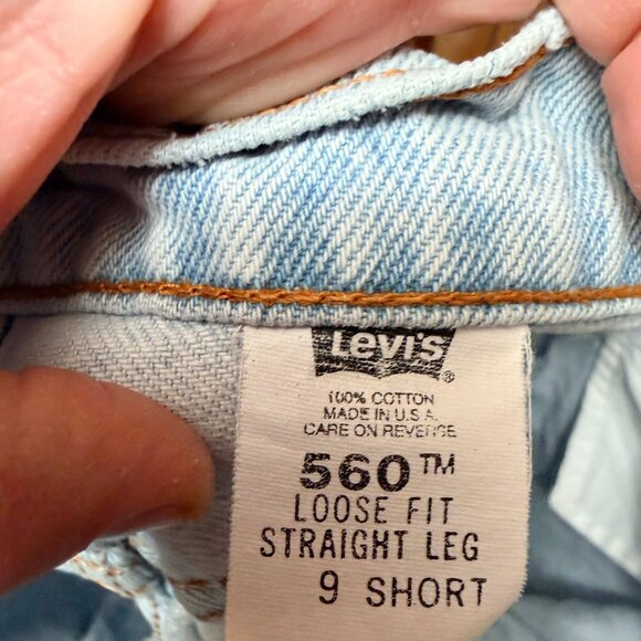 Levi's 560 Vintage 90s Loose Fit Straight Leg Jeans Light Wash Size 9 Short - Picture 6 of 6